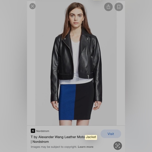 T by Alexander Wang Pebbled Leather Jacket - Picture 3 of 5